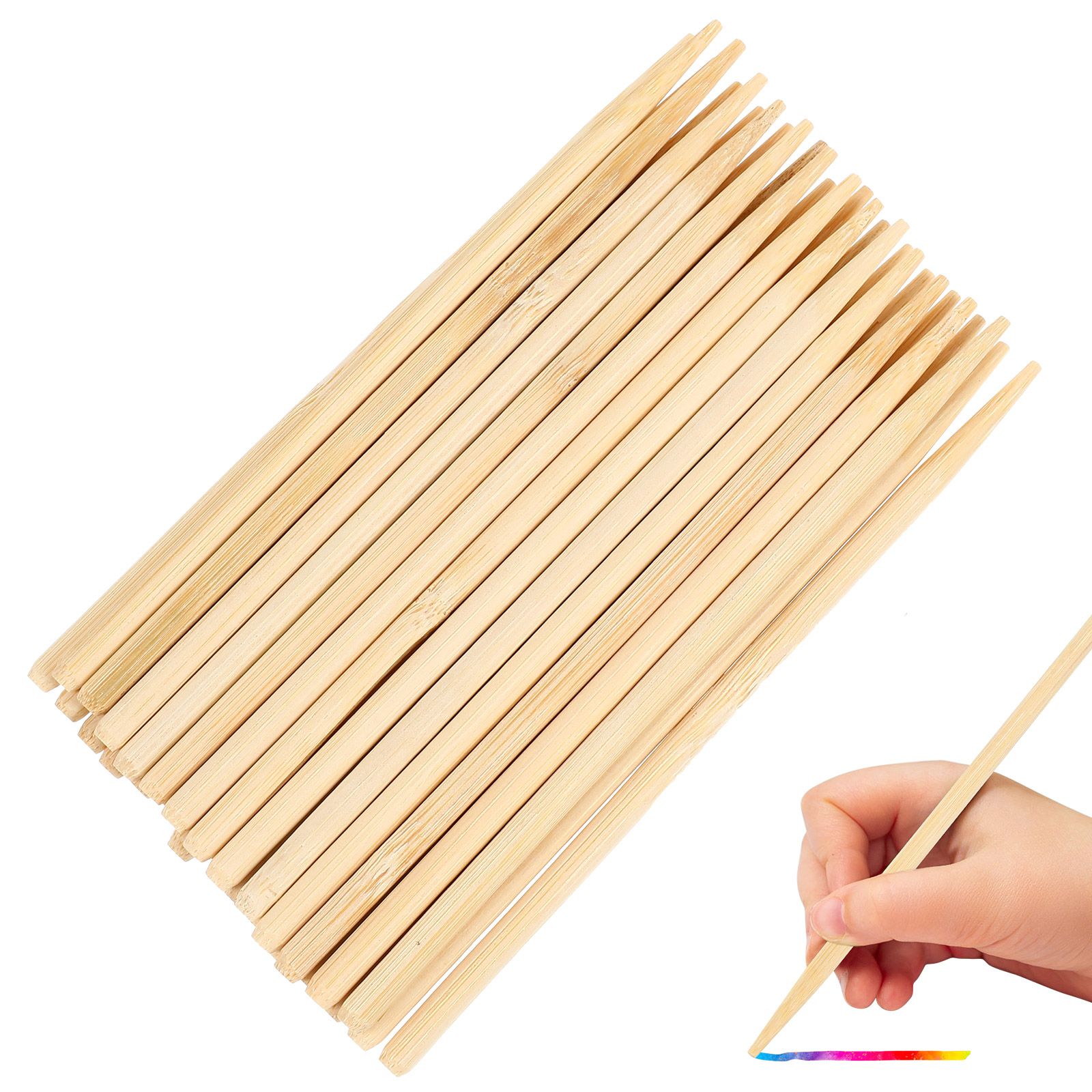 Art Craft Stick - 30pcs Scratch Bamboo Pens Wax Sticks