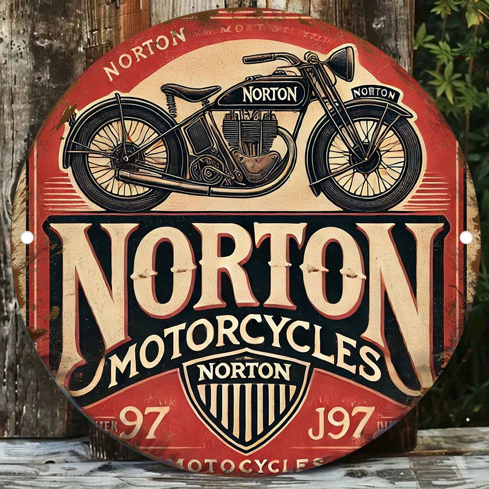 Art Craft Movement - 2D flat 1pc retro NORTON Motorcycle
