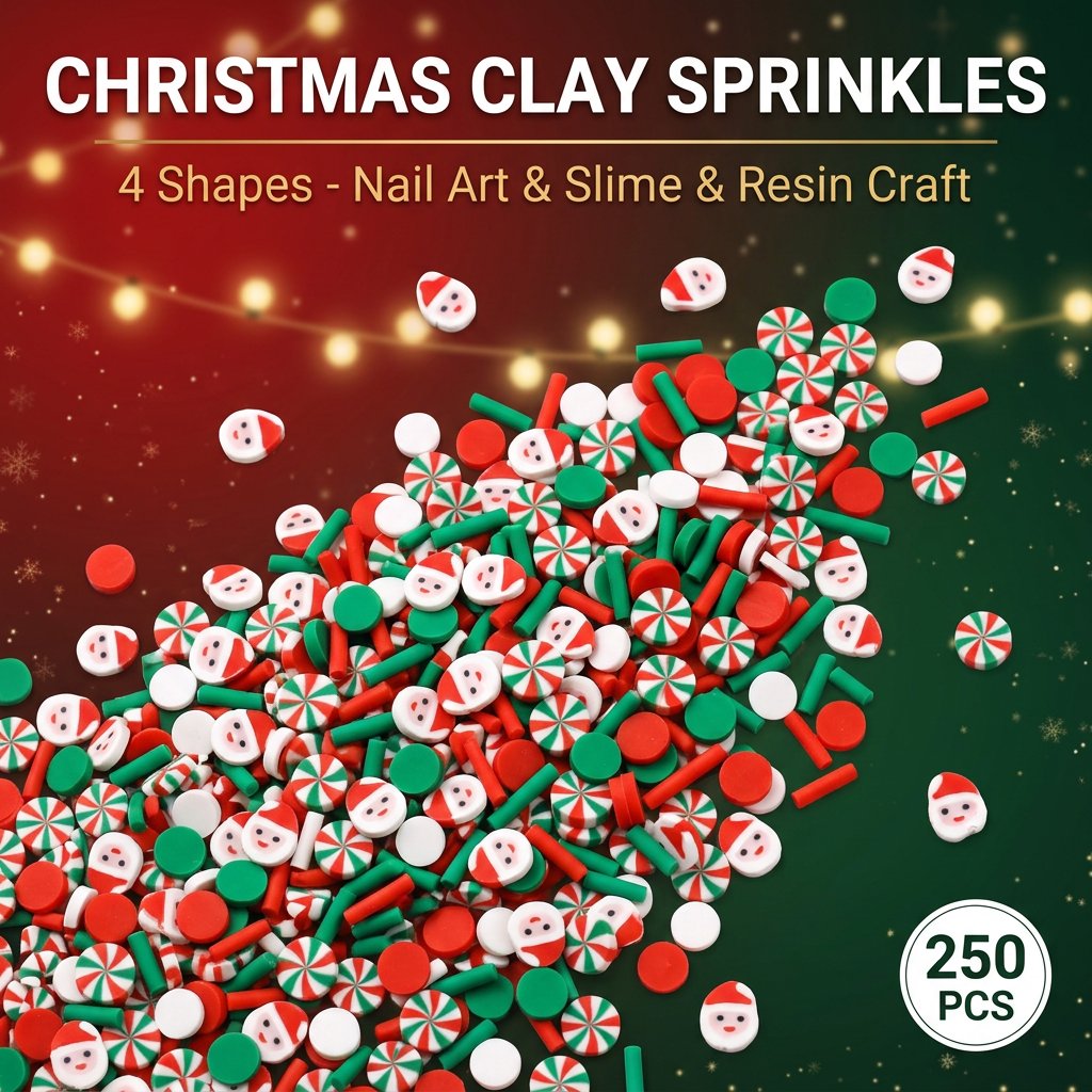 Art Craft Birthday Party - 250pcs Christmas Polymer Clay Sprinkles Santa