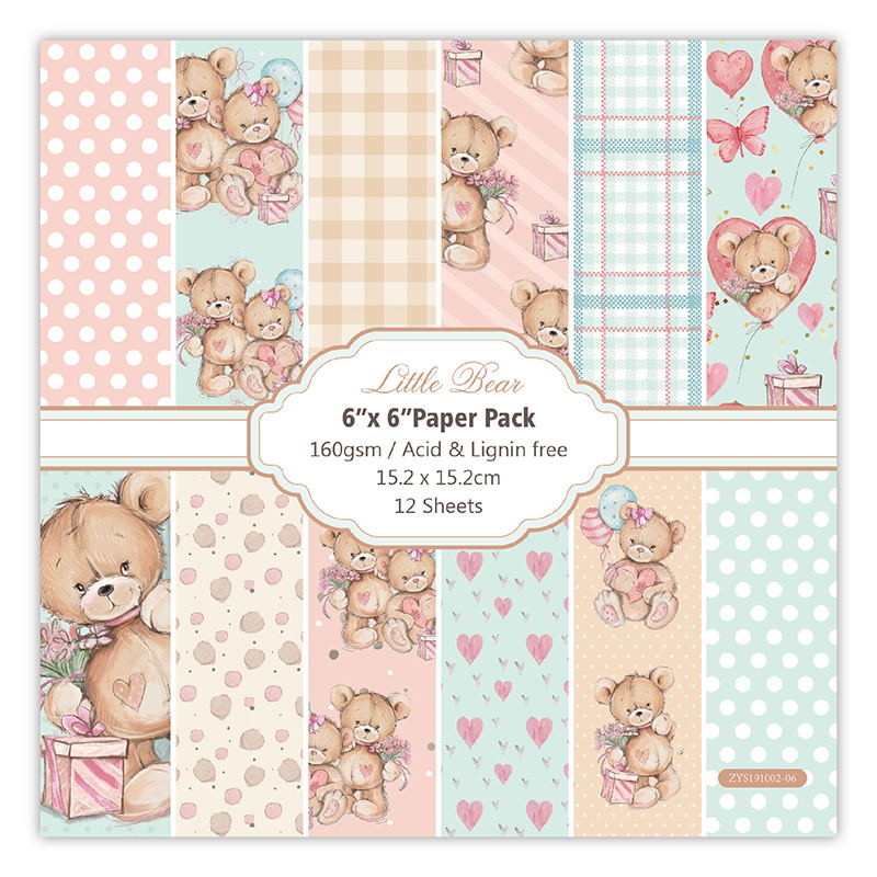 Art Craft Birthday Party - 12 Sheets little bear Scrapbooking Pads