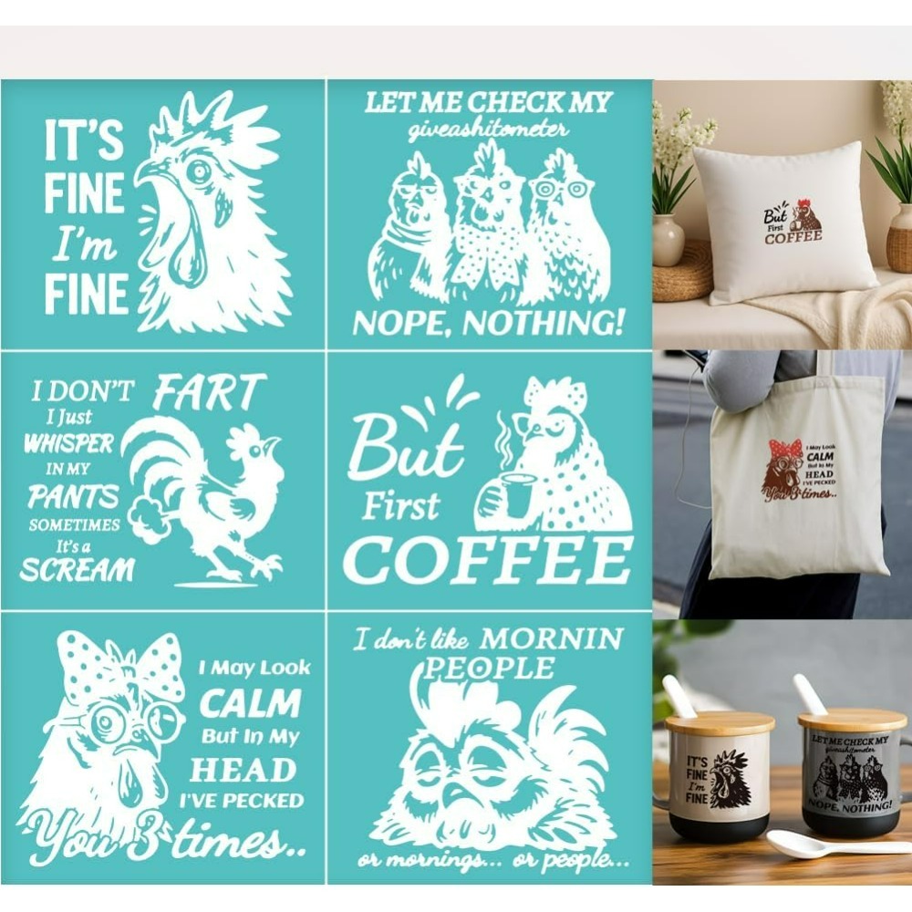 Silk Screen Printing - 2 Sheets Chook Silk Screen Stencil