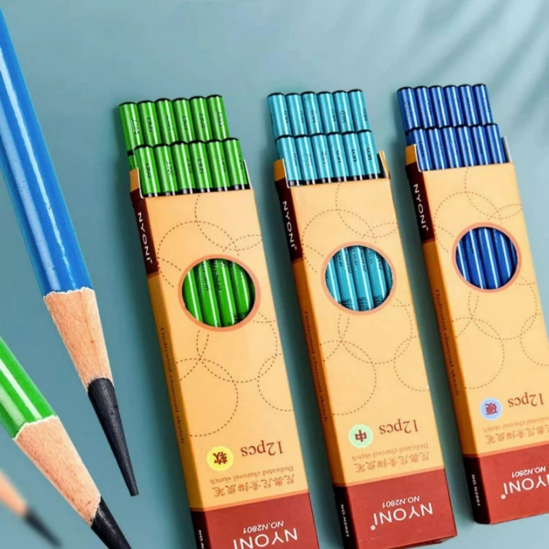 Sketching Charcoal Set - 10/12Pcs Professional Sketching Pencil Set Charcoal