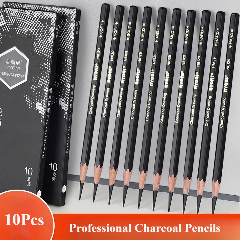 Sketching Charcoal Set - Professional Charcoal Pencils Drawing Set -10