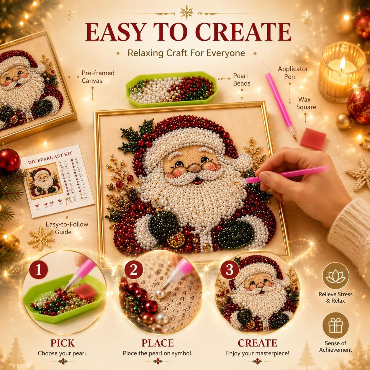 DIY Christmas Pearl Diamond Pa - Art Craft Things recension och pris
