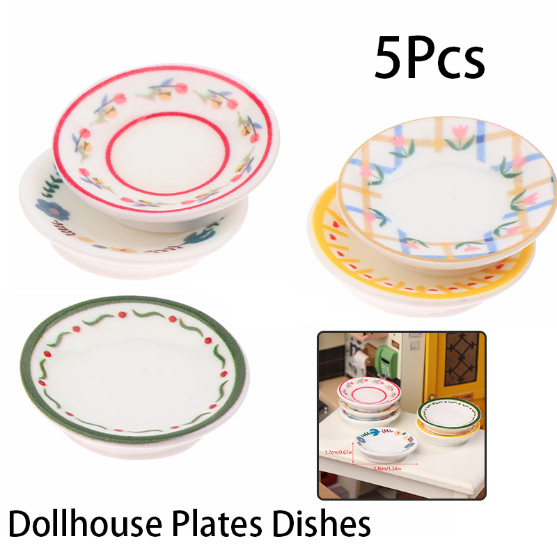 5Pcs 1/12 Dollhouse Mini Plate - Art Craft House recension och pris