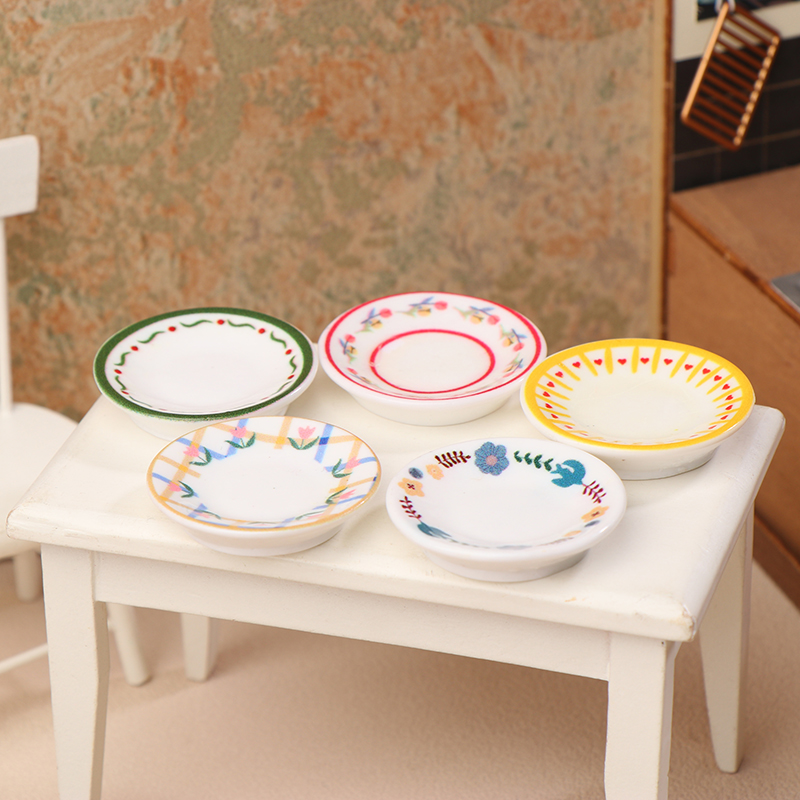 5Pcs 1/12 Dollhouse Mini Plate - Art Craft House recension och pris