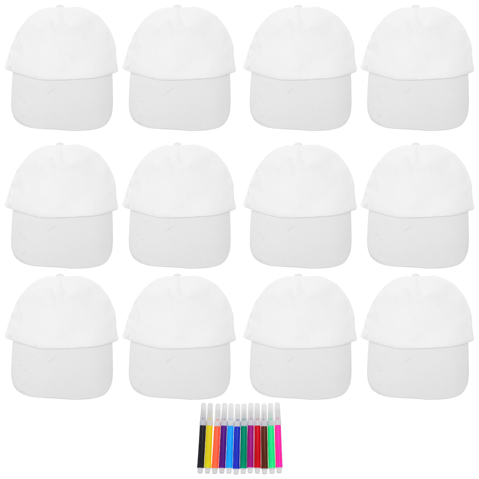 1Set Kids White Baseball Caps  - Art Craft Birthday Party recension och pris