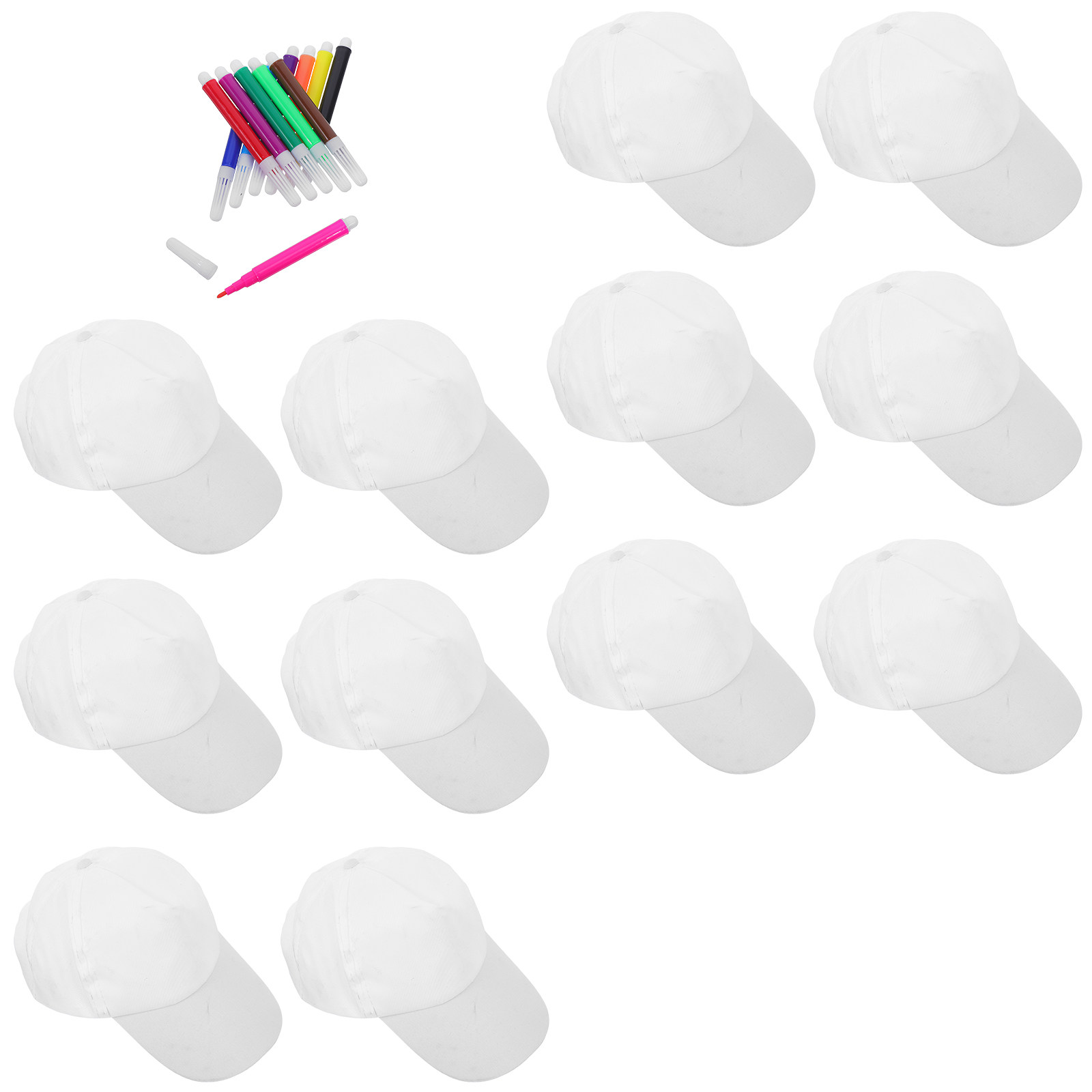 1Set Kids White Baseball Caps  - Art Craft Birthday Party recension och pris