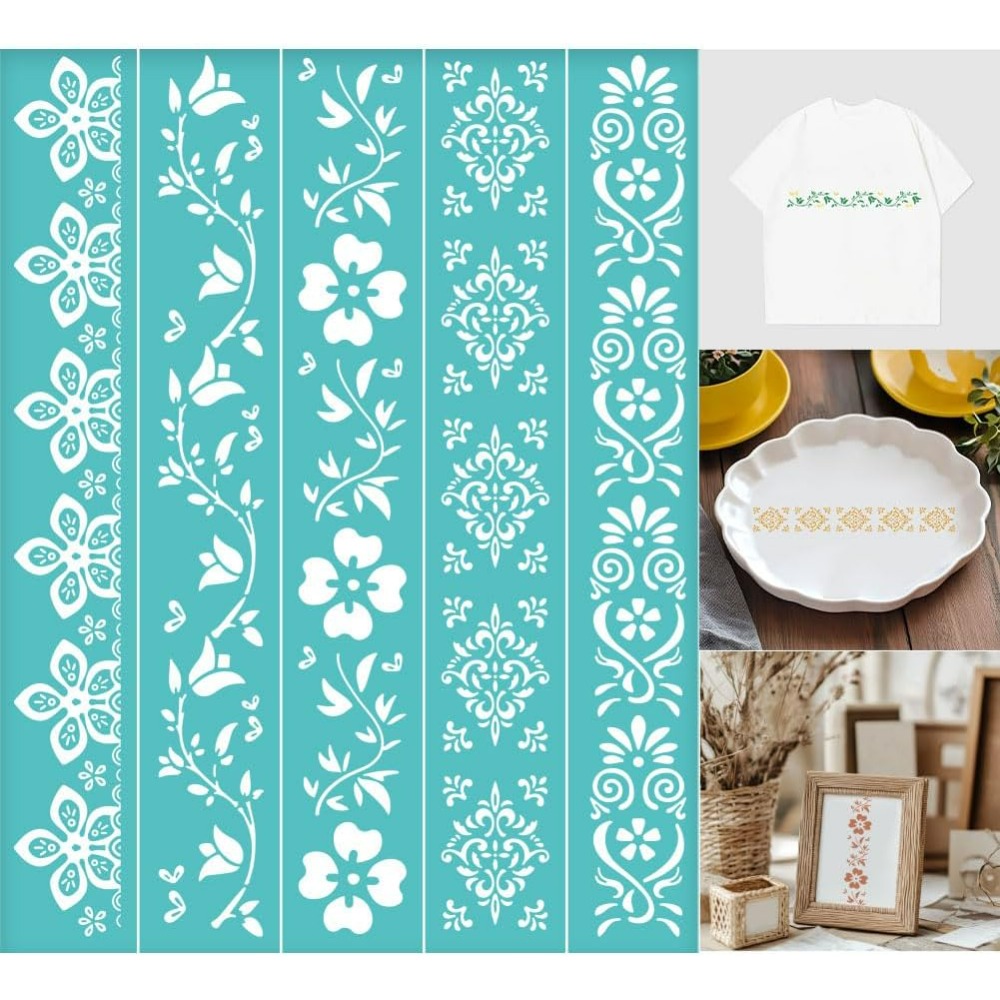 2 Pcs Flower Borders Silkscree - Silk Screen Printing recension och pris