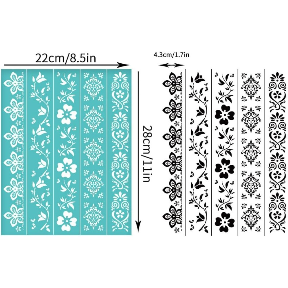 2 Pcs Flower Borders Silkscree - Silk Screen Printing recension och pris