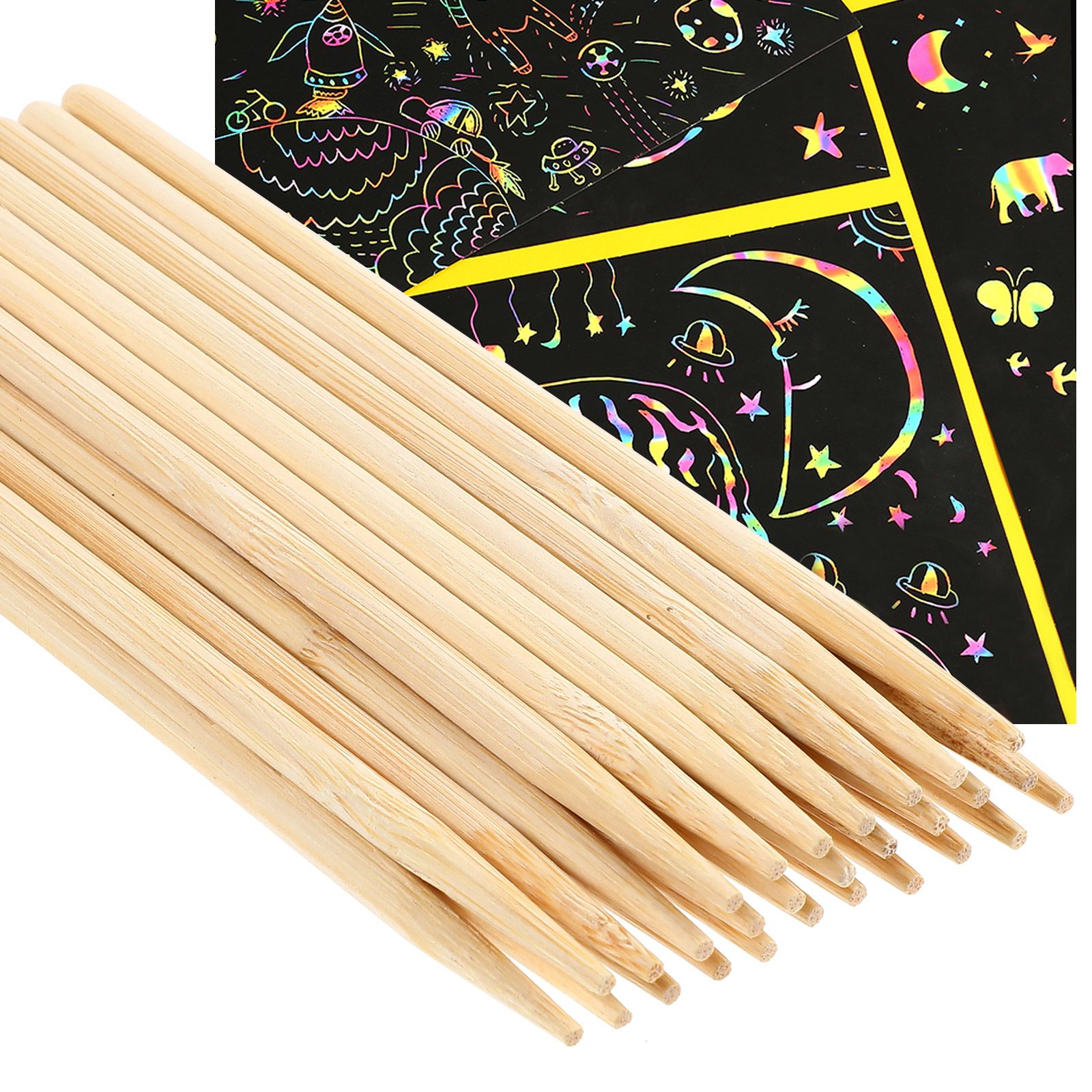 30pcs Scratch Bamboo Pens Wax  - Art Craft Stick recension och pris
