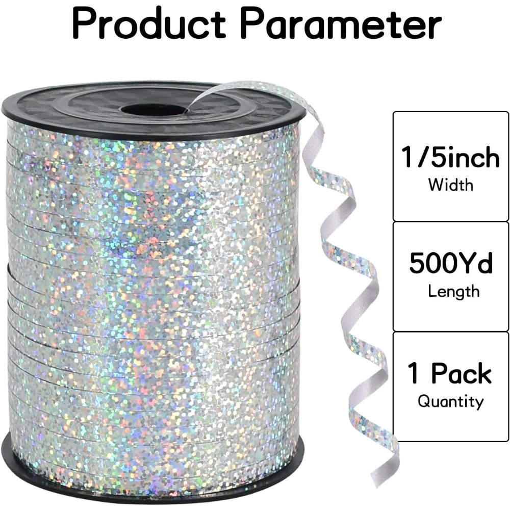 500 Yards Silver Curling Ribbo - Art Craft Birthday Party recension och pris
