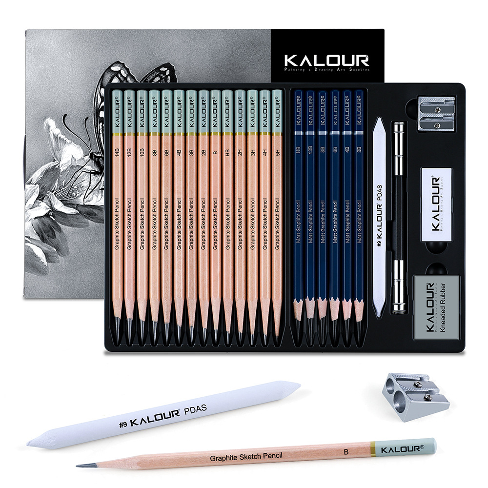 KALOUR 25/22pcs Sketching Penc - Sketching Charcoal Set recension och pris