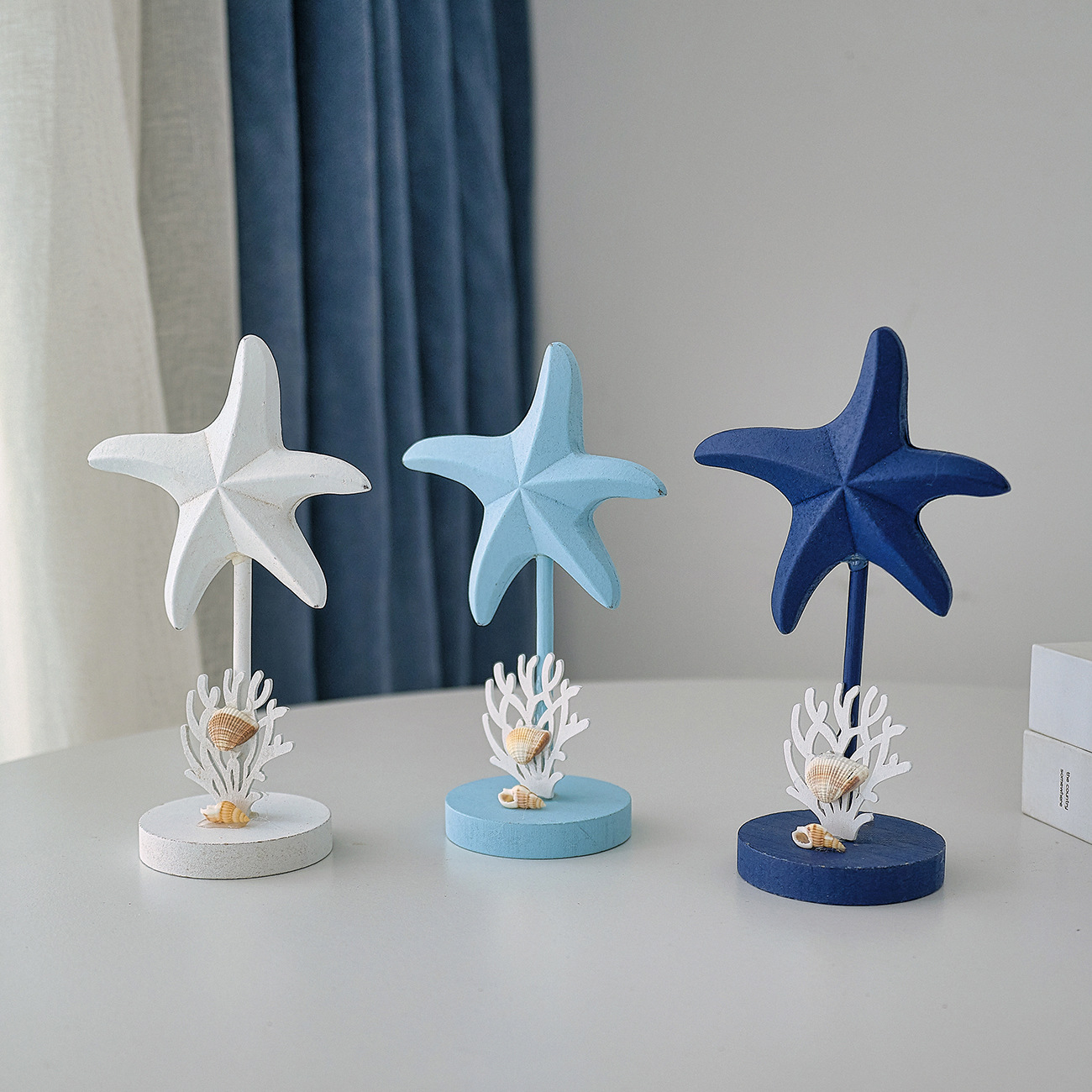 3Pcs Ocean Style Wooden Starfi - Art Craft Restaurant recension och pris