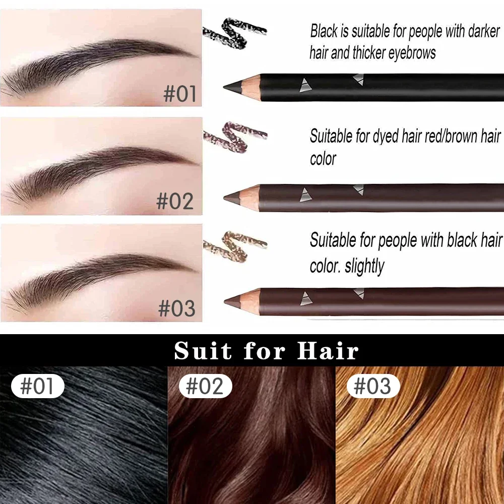 6/12Pcs Eye Brow Pencil Waterp - Colored Pencil Professional recension och pris