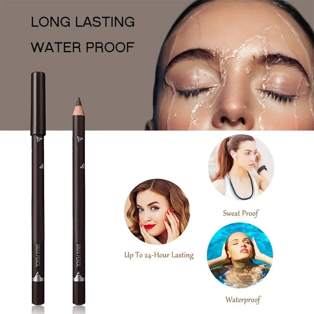 6/12Pcs Eye Brow Pencil Waterp - Colored Pencil Professional recension och pris