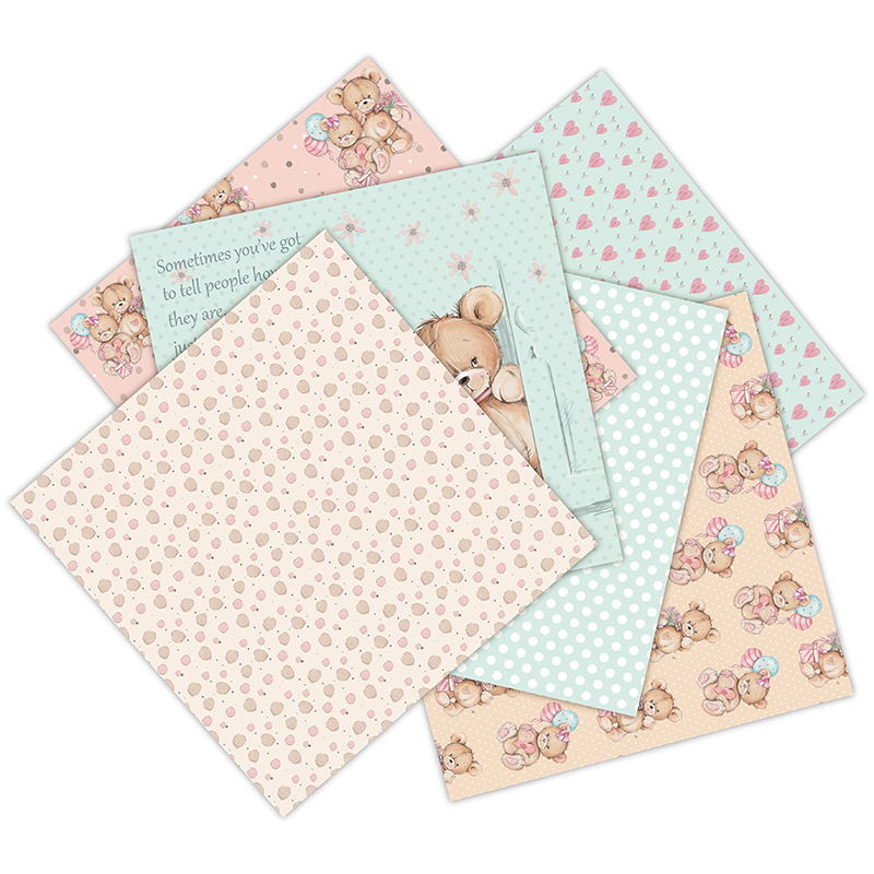 12 Sheets little bear Scrapboo - Art Craft Birthday Party recension och pris