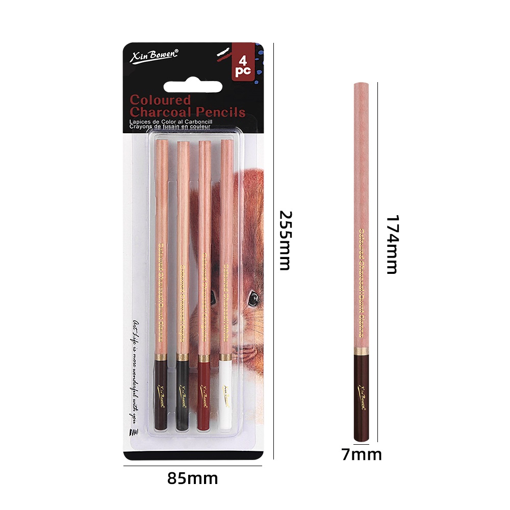 4Pcs Professional Sketch Charc - Colored Pencil Professional recension och pris