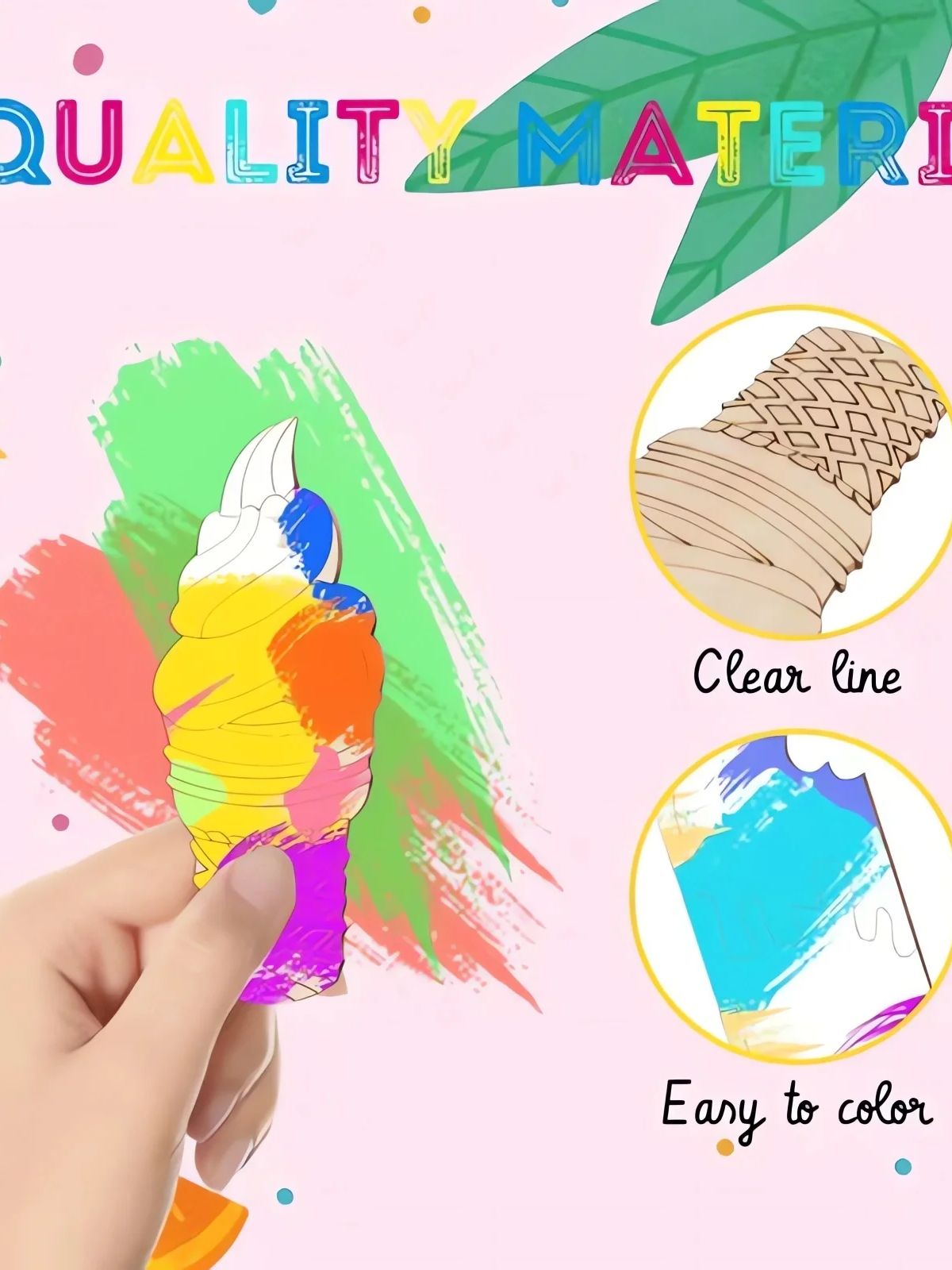 6/30pcs Ice Cream Wood Cutouts - Art Craft Birthday Party recension och pris