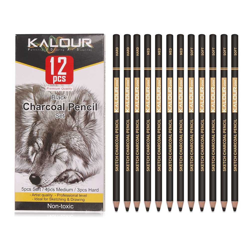 KALOUR Colored Charcoal Pencil - Chalk Pastel Set recension och pris