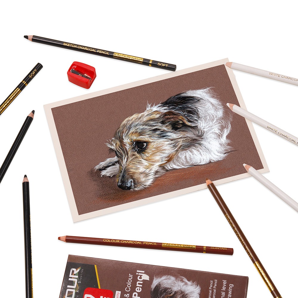 KALOUR Colored Charcoal Pencil - Chalk Pastel Set recension och pris