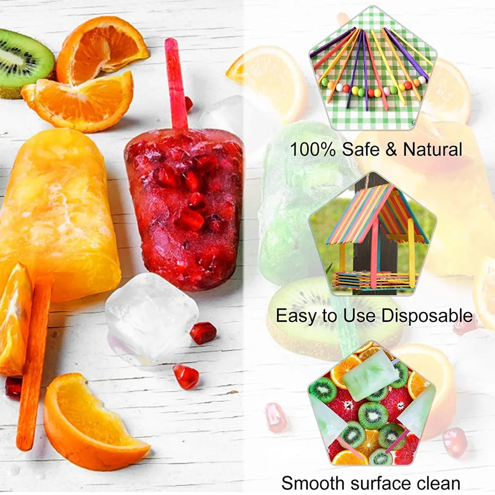 50PCS Colored Popsicle Sticks  - Art Craft Stick recension och pris
