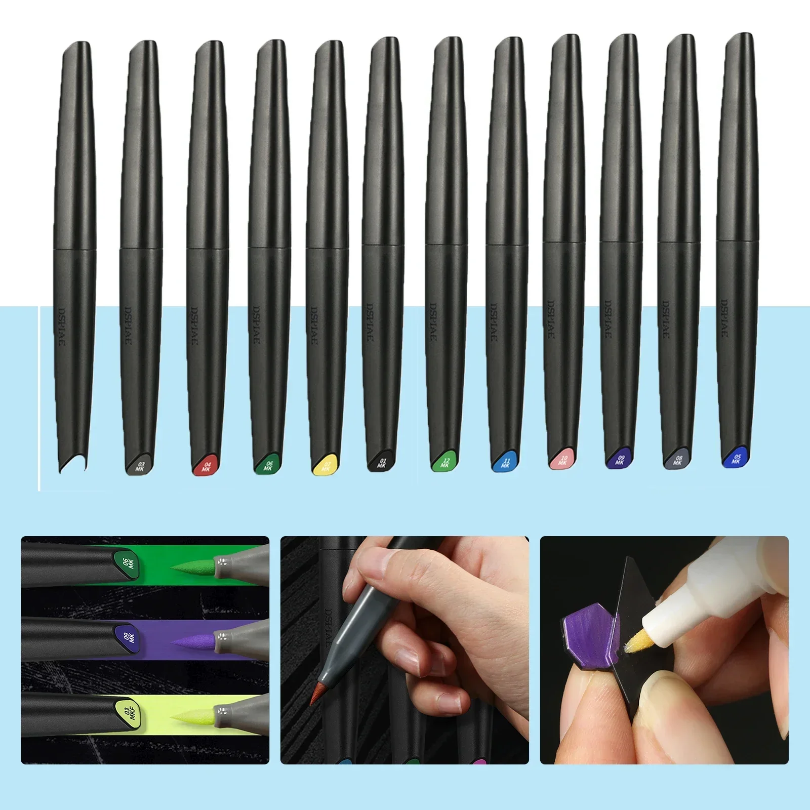 Dspiae 12 Colors Brush Pen Set - Eco Art Craft recension och pris