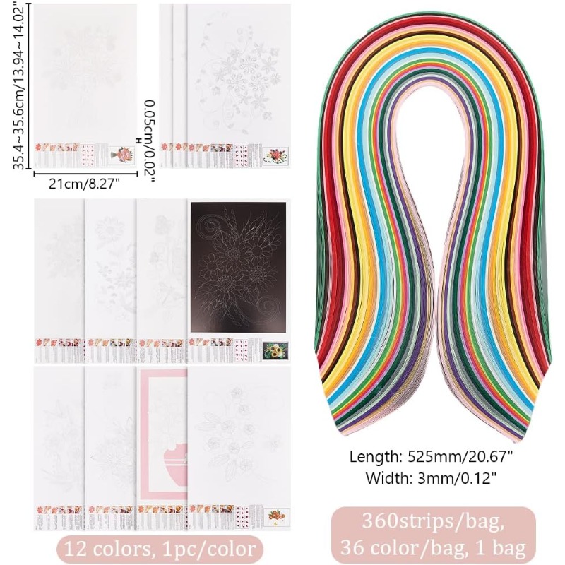 1Set 12 Pcs Quilling Paper Ste - Quilling Paper Strips recension och pris