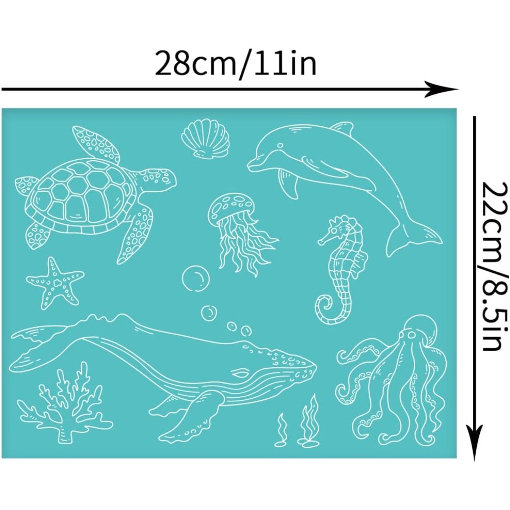 2Pcs 11x8.6 Inch Sea Animal Se - Silk Screen Printing recension och pris